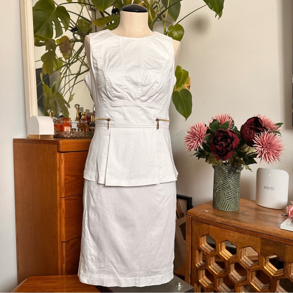 Calvin Klein white dress no sleeves